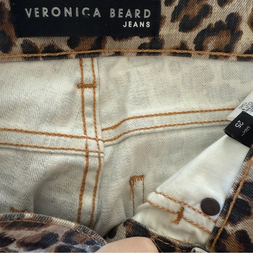 Veronica Beard Leopard Print Ankle Pants - Beige, Black - Picture 6 of 6